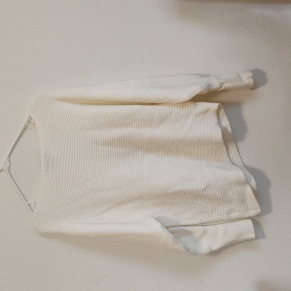 Express | White Bat-Wing Asymmetrical Knit Sweater | Women's S - Picture 3 of 5